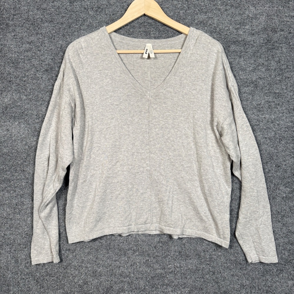 Pact Size Medium Sweater Gray Organic Cotton Lightweight Minimalist Capsule